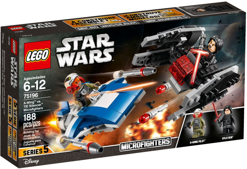 75196-1 A-Wing vs. TIE Silencer Microfighters